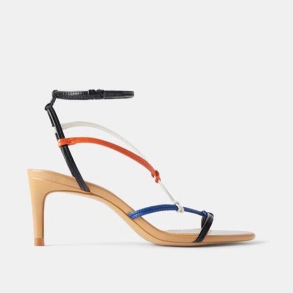 Zara Multicolor strappy heels size 36